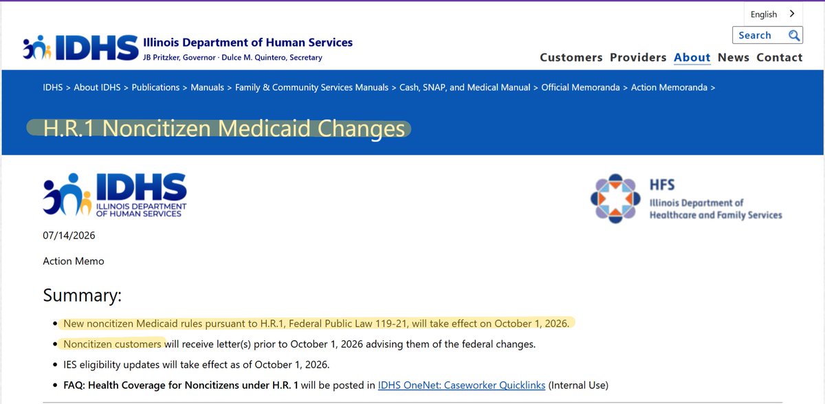 ​Didn’t @JBPritzker repeatedly assert illegals — or in progressive parlance, “noncitizens” — were not on state healthcare rolls? Didn’t Pritzker testify as much in front of Congress? If illegals were never on Medicaid, why do new IDHS rules refer to changes for “noncitizen customers?” 