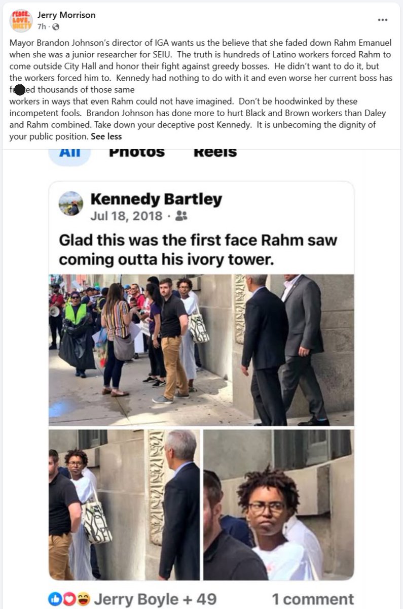 ​We always enjoy cannibalism among progressives. Former SEIU political director Jerry Morrison exposes Kennedy Bartley, a close aide to @ChicagosMayor, for attempting to airbrush history and portray herself as a great crusader. Morrison then points out how Mayor Johnson’s policies have been devastating to minority workers. 