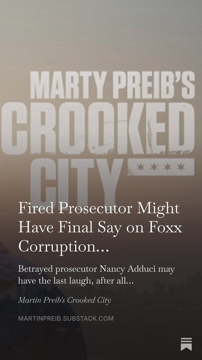 ​RT by @ChicagoContrar1: Fired Prosecutor Might Have Final Say on Foxx Corruption… https://open.substack.com/pub/martinpreib/p/fired-prosecutor-might-have-final?r=27owgo&utm_campaign=post-expanded-share&utm_medium=web 